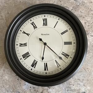 Westclox 15" Wall Clock Black Silent Non-Ticking Quartz Battery Operated